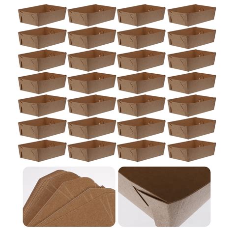 Pcs Kraft Paper French Fries Box Plate Tray Folding Food Packing