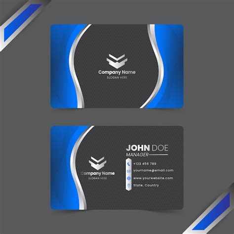 Premium Vector Blue Business Card Template With Luxury Gradient And