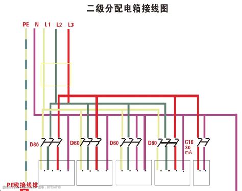 二级分配电箱接线图图片 图行天下素材网