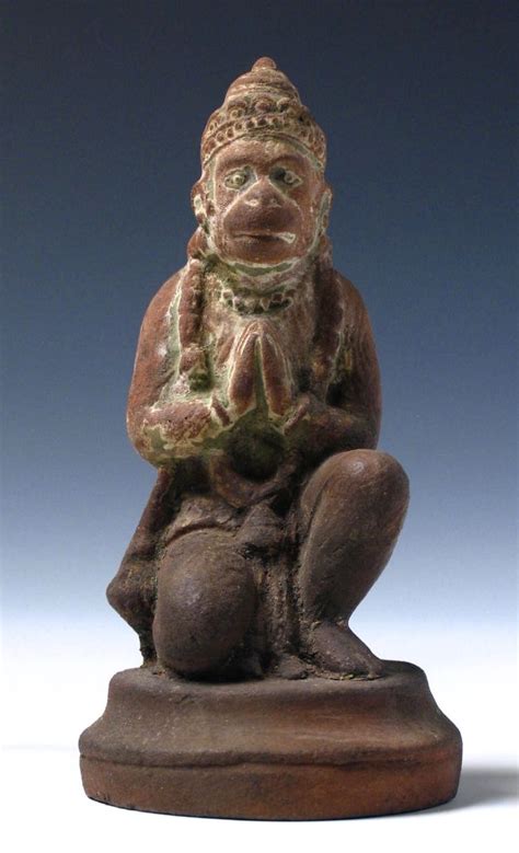 Sri Lankan Molded Clay Figure Of Hanuman The Hindu Monkey God Mid