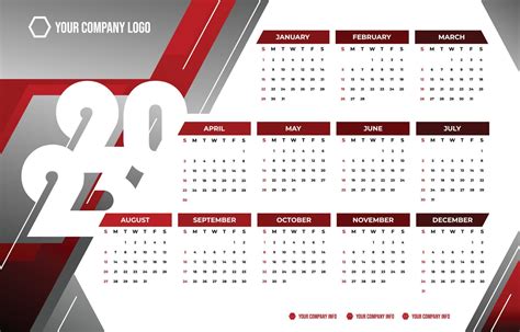 Calendario Corporativo Moderno Vector En Vecteezy