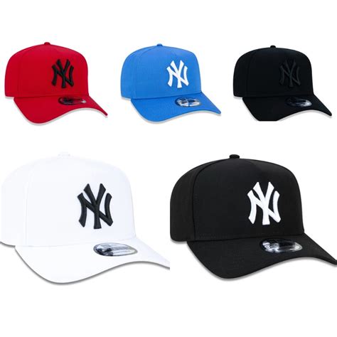 Boné NY Yankess Snapback 9Forty MLB Logo Bordado Aba Curva Todas as