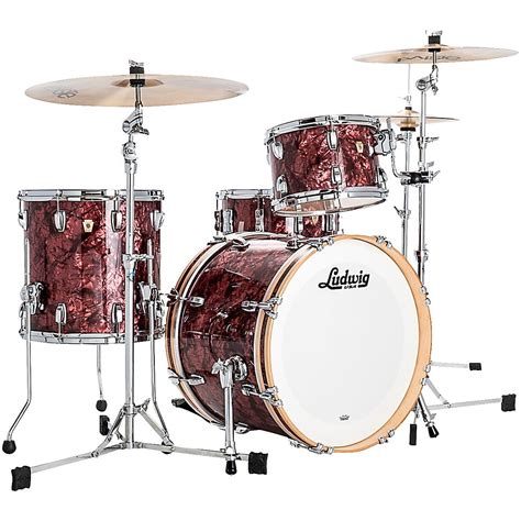 Ludwig Classic Maple 3 Piece Downbeat Shell Pack With 20 Bass Drum Burgundy Pearl