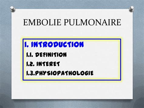 Diagnostic De L Embolie Pulmonaire Ppt