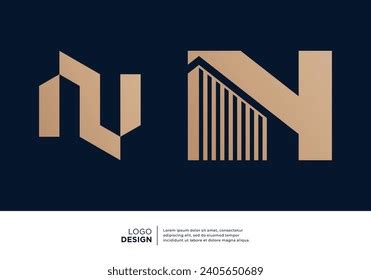 Collection Architectural Building Letter N Logo Stock Vector (Royalty Free) 2405650689 ...