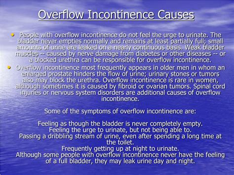 Overflow incontinence treatment guidelines - tataboat