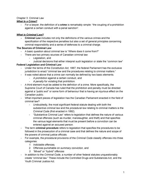 Chapter 3 Summary Criminal Law Introduction To Criminology Chapter 3 Criminal Law What Is