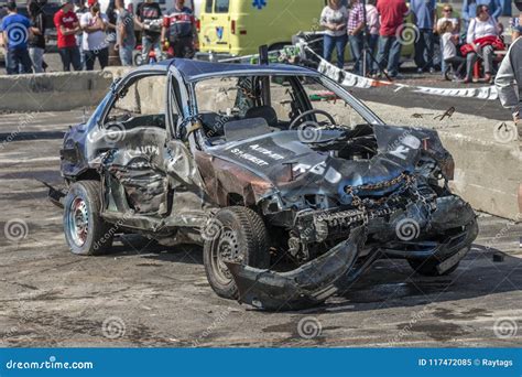 Wrecked Car After Demolition Derby Editorial Image Image Of Scrapped