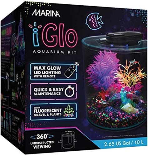 Amazon Hagen Marina IGlo Aquarium Kit 10 L 2 65 US Gal Black