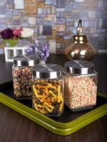 Buy ROXX Glass Milano Storage Jar With Glass Lid Set Of 2 Pieces 2200ml