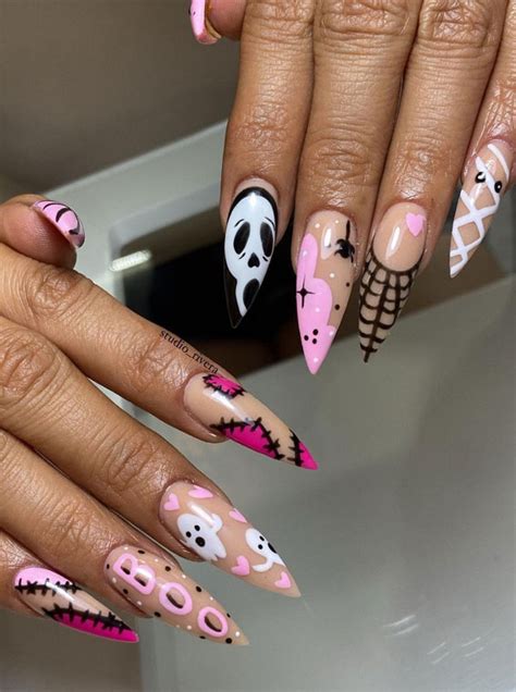 30 Spooktacular Halloween Nail Designs Cute Spooky Stiletto Nails