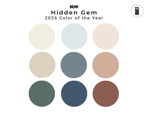 Behr Hidden Gem Paint Color Palette | 2026 Color of the Year | 9-Color