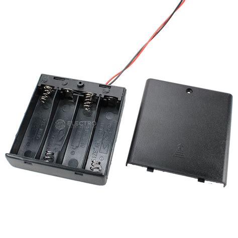 Portapilas 4x AA 6v Con Tapa Interruptor Y Cable 4xaa