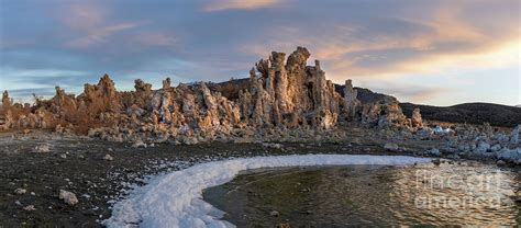 Tall Tufa Sedimentary Formation By Mono Lake In California Photograph