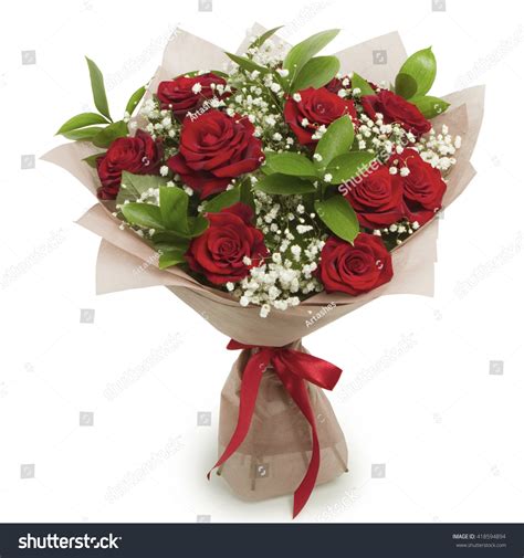 Bouquet Red Roses Wild Flowers Stock Photo 418594894 | Shutterstock
