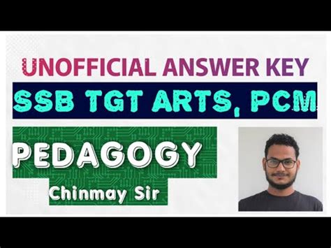 Ssb Tgt Arts Pcm Unofficial Answer Key Youtube