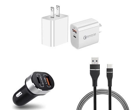 18W Dual-Port Car & Wall Chargers for Samsung Galaxy Z Flip 5G (USB-C
