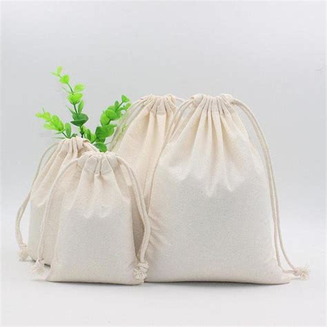 3x5 Inches Cotton Double Drawstring Muslin Bags Premium Quality Cotton