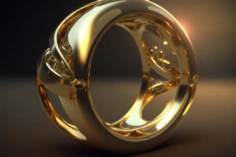 Premium AI Image | A gold ring with a diamond design on it