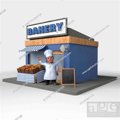 3d Render Of Cartoon Baker Character Stock Photo Picture And Low