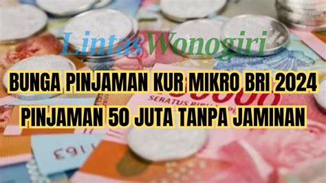 TABEL KUR BRI 2024 Pinjaman Rp50 Juta Tanpa Jaminan Berapa Bunga KUR