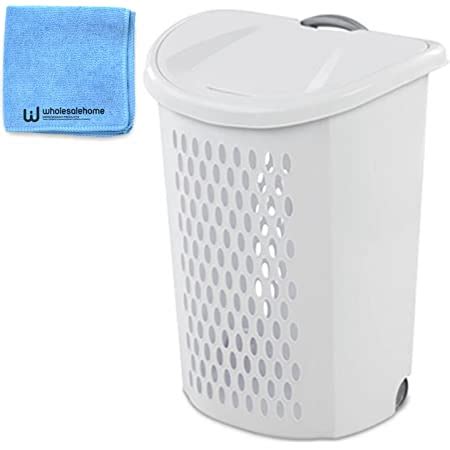 Amazon Sterilite Ultra Wheeled Hamper White Lid Base W