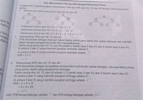 Solved Ayo Menentukan FPB Dan KPK Dengan Faktorisasi Prima