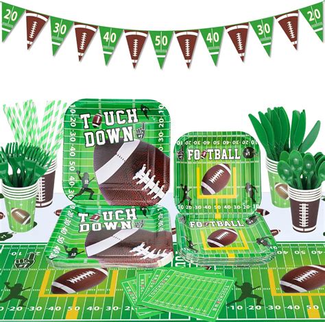 Amazon Pack Football Party Supplies Football Party Plates Set