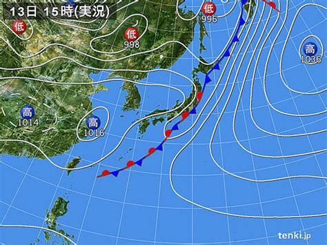 過去の実況天気図2024年05月13日 日本気象協会 Tenkijp