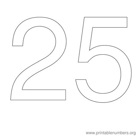 9 Best Images of Printable Number 25 - Printable Number 1 Stencil ...