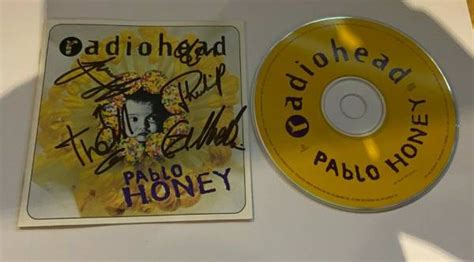 Radiohead Signed Pablo Honey CD Album Cover with COA : Sold in Rainham