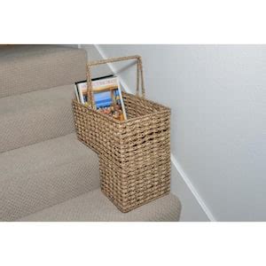 Trademark Innovations 8 In X 16 In Wicker Storage Stair Basket With