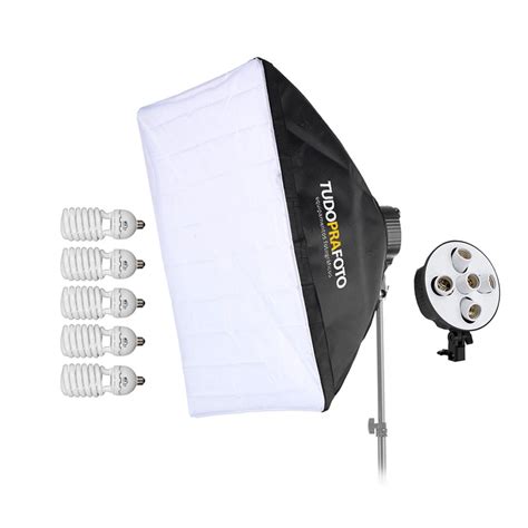 Kit Softbox 50x70cm Profissional 5 Lâmpadas Frias 135w 110v no Shoptime