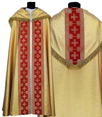 Gold Gothic Cope With Stole Coronation Tapestry K115 G16 Vestment Capa