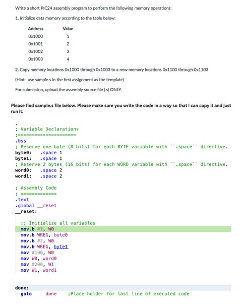 Solved Write A Short Pic Assembly Program To Perform The Chegg