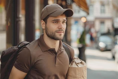 Premium Photo Man Wearing Cap And Backpack Walking On Street