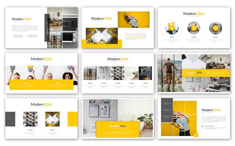 Yellow Modern Presentation Powerpoint Template 79385