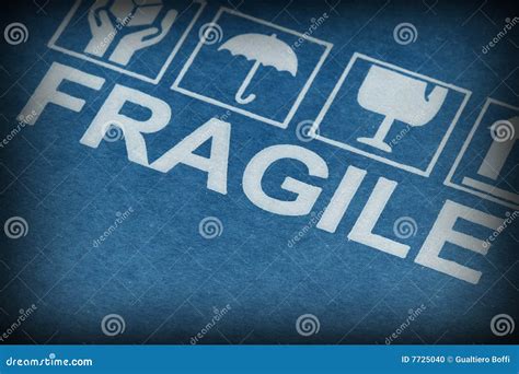 Fragile Symbol On Cardboard Stock Photo Image Of Industrial Paper