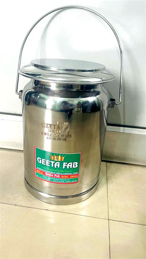 Stainless Steel Milk Can Ltr Mushroom Lid At Rs Piece In