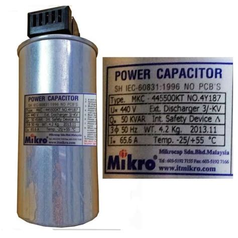 Jual Mikro Kapasitor Capacitor P Kvar Vac Mkc Kt Di Seller