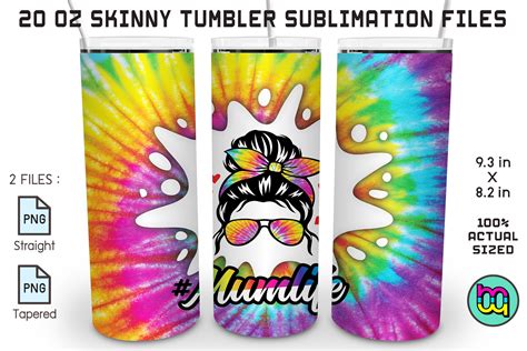 Skinny Tumbler 20oz Mom Life Tie Dye Png Graphic By Miraclemaker