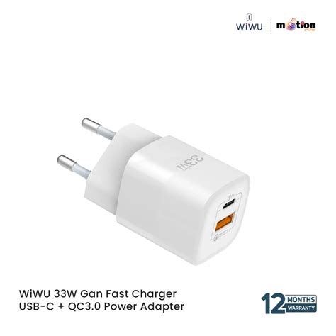 WiWU 33W Gan Fast Charger USB C With QC3 0 Power Adapter Price In