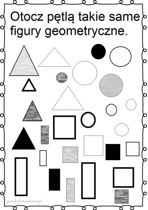 Figury Geometryczne Karty Pracy Zestaw 1 Przedszkolankowo