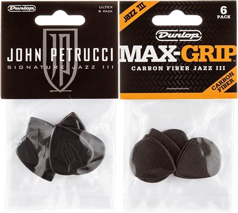 Amazon Dunlop P C Max Grip Jazz Iii Carbon Fiber Guitar Picks