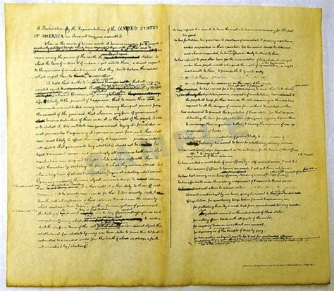 Jefferson S Rough Draft Declaration Of Independence Document Tube