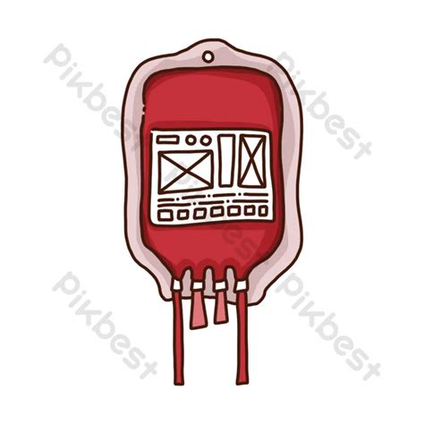 Drawing Cartoon Blood Transfusion Bag Png Element PNG Images PSD Free