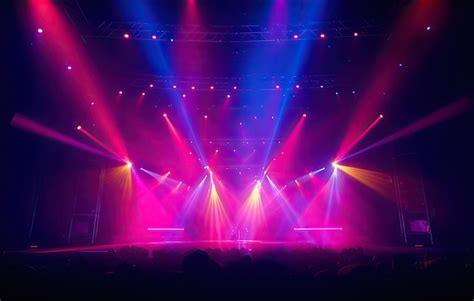 premium ai image  stage   neon light