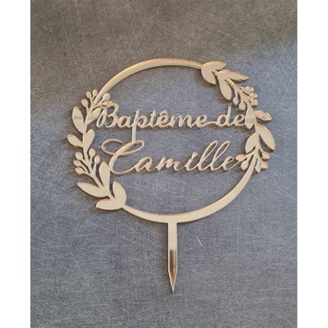 Cake Topper En Plexiglas Bapt Me