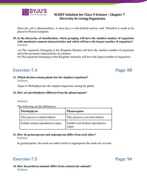 Ncert Solutions Class Science Chapter Diversity In Living Organisms