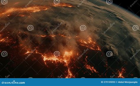 Unprecedented Amazon Wildfires Seen from Space Stock Illustration ...